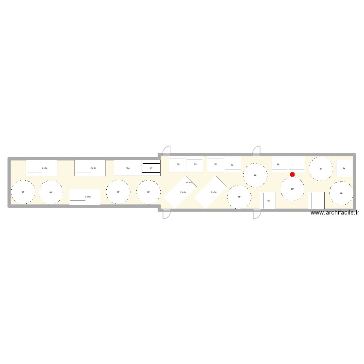 plan de table. Plan de 1 pièce et 197 m2