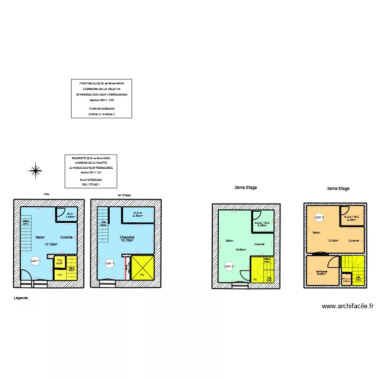 IVARS RDC R+1. Plan de 16  et 92 m²