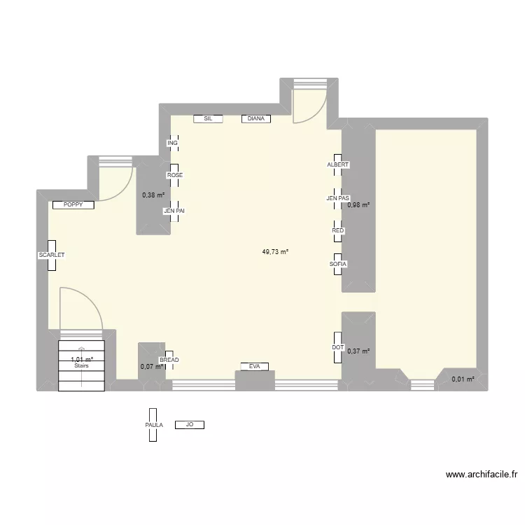 Engleson. Plan de 7  et 53 m²