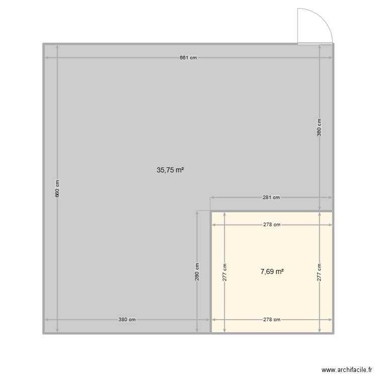 ESCAPE GAME. Plan de 2 pièces et 43 m2