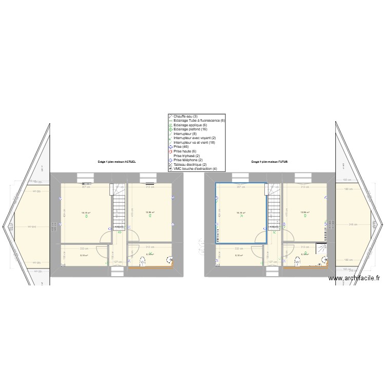 La blunais. Plan de 20 pièces et 182 m2