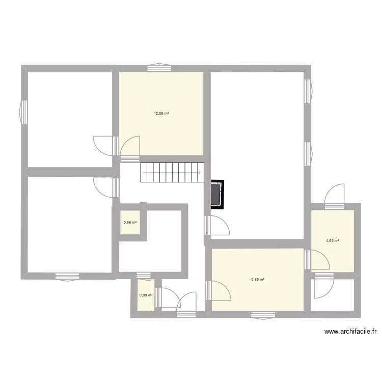 RDC2. Plan de 5  et 28 m²