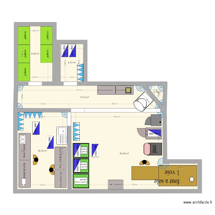 maxeville labo bvp. Plan de 6 pièces et 77 m2