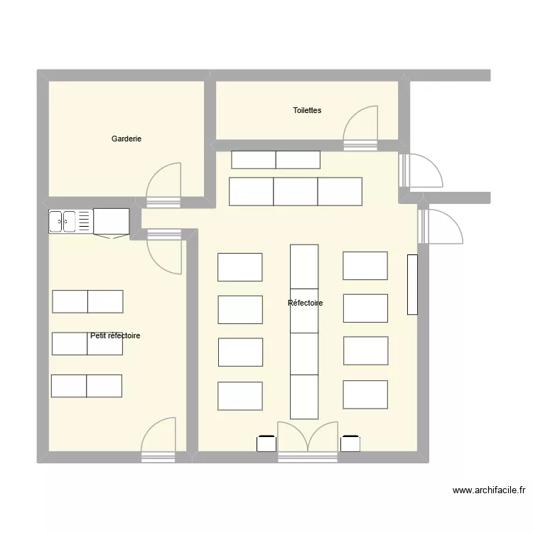 Plan &eacute;cole Somz&eacute;e partie 2. Plan de 4 pièces et 69 m²