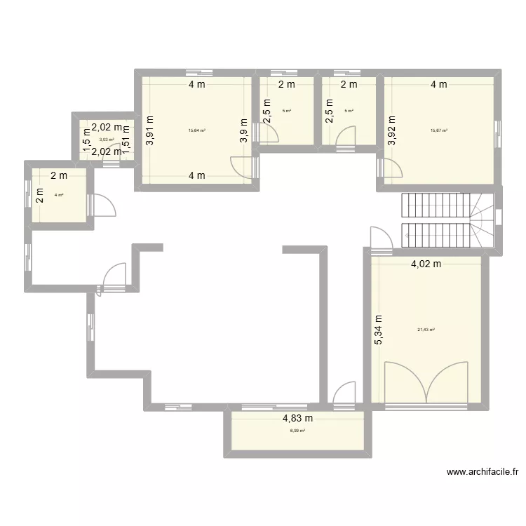 Plan batiment R+1 Maganta. Plan de 8  et 77 m²