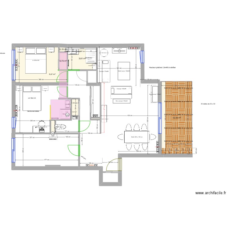 Appart Rossan T3_Terrasse. Plan de 8 pièces et 27 m2