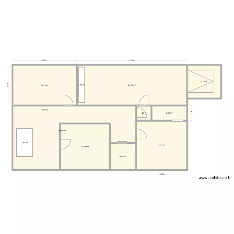 Malh_1. Plan de 11  et 121 m²