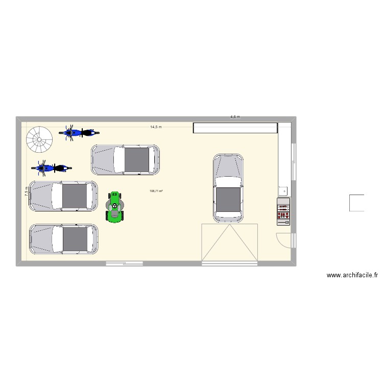 GARAGE. Plan de 1 pièce et 109 m2