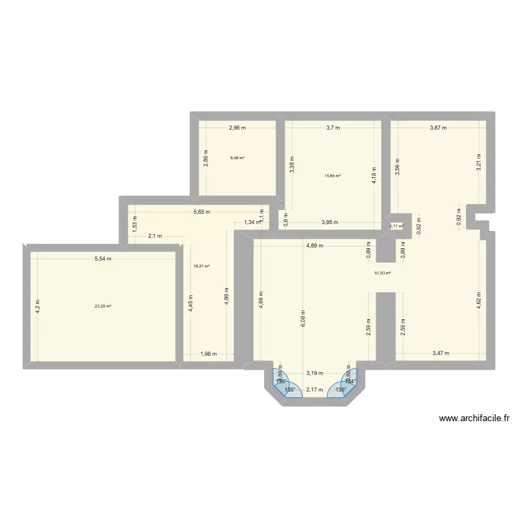 Scry rez. Plan de 6  et 122 m²