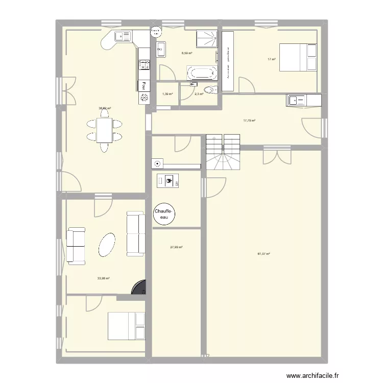 st thi&eacute;bault plan 2. Plan de 9  et 207 m²