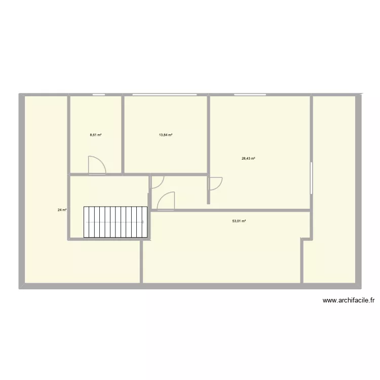 Maison A et C - 2 &eacute;tage. Plan de 5  et 128 m²