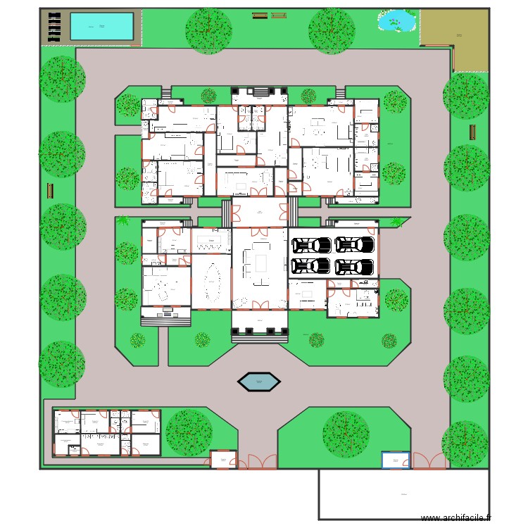 JCG 7 aménagement. Plan de 137 pièces et 395 m2