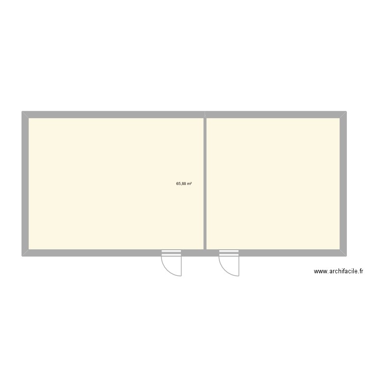 Salle conférence. Plan de 1 pièce et 66 m2