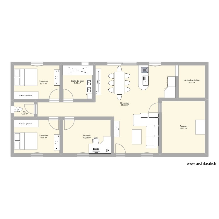 maison lilian. Plan de 8 pièces et 101 m2