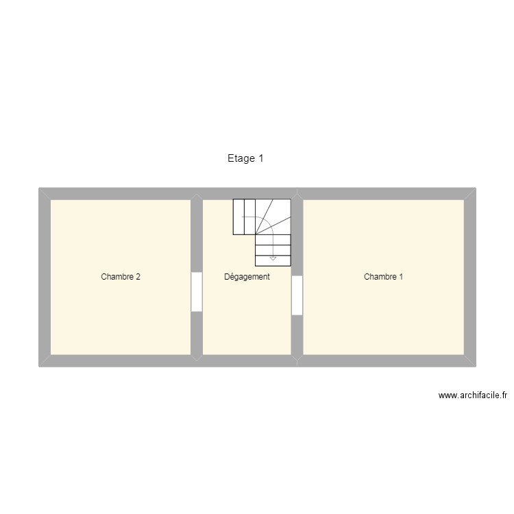 Feilles 1er etage. Plan de 3 pièces et 31 m2