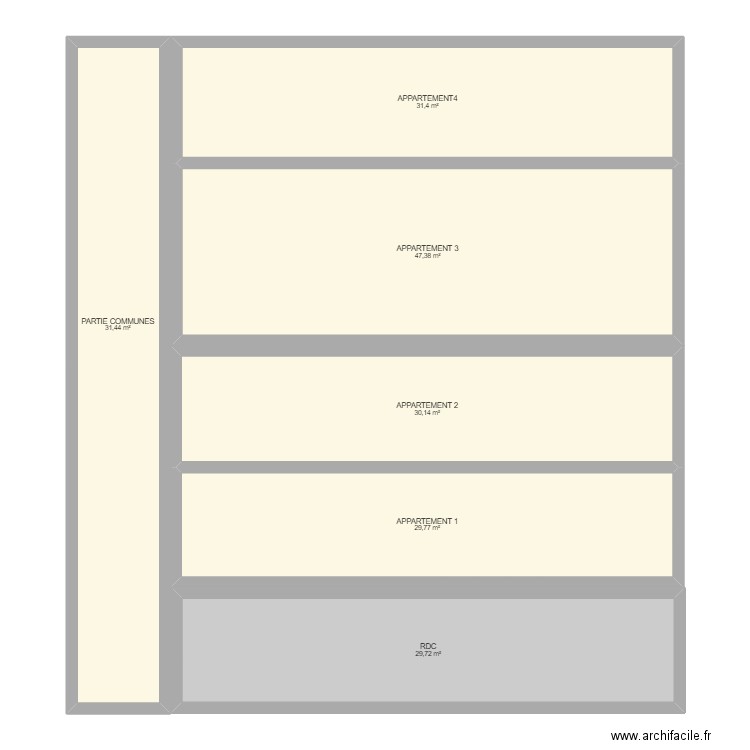 IMMEUBLE FOIX DECOUPE. Plan de 6 pièces et 200 m2