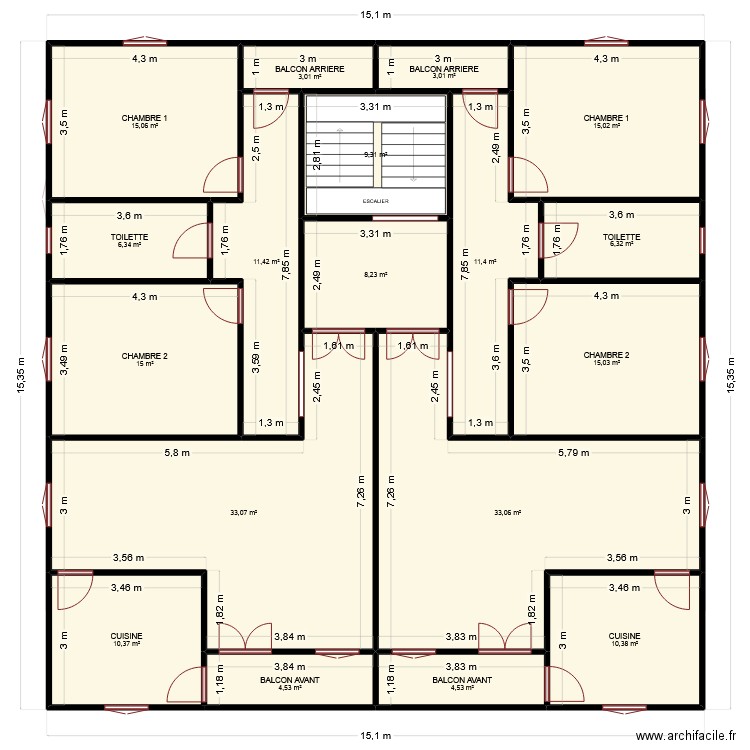 Projet Fondation Fban *Bas*. Plan de 25 pièces et 337 m2