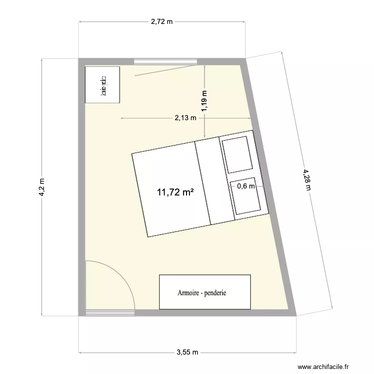 chambre 2. Plan de 1 et 12 m² chambre 2. Plan de 1 et 12 m²