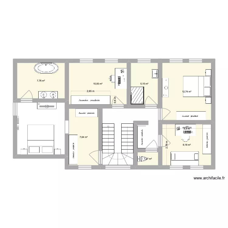Projet maison Allemagne 2. Plan de 7  et 55 m²