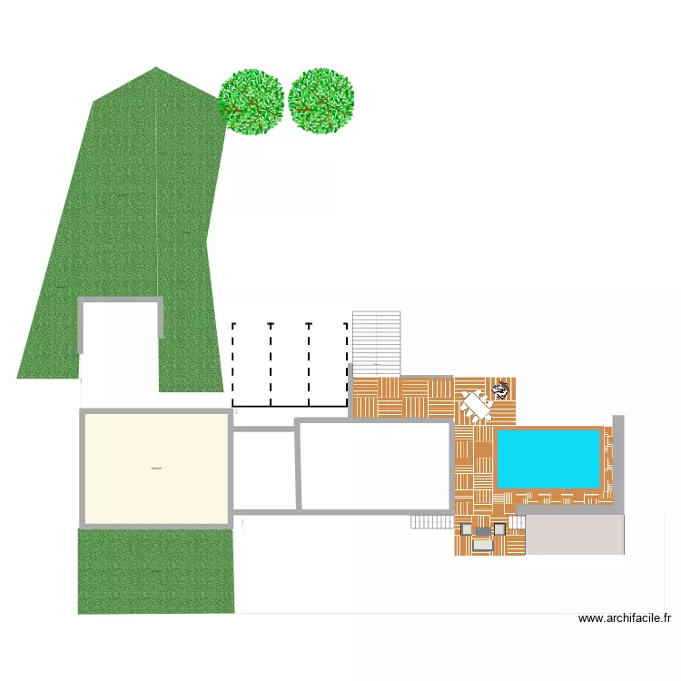Ext Cieurac Piscine V8. Plan de 1  et 59 m²