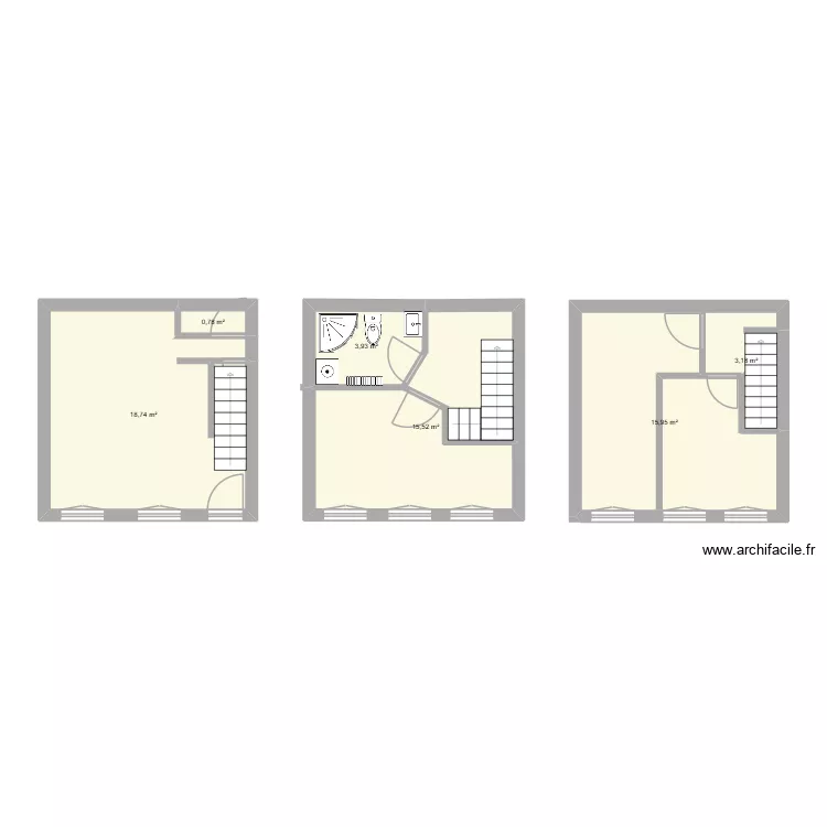 loc 1. Plan de 6  et 58 m²