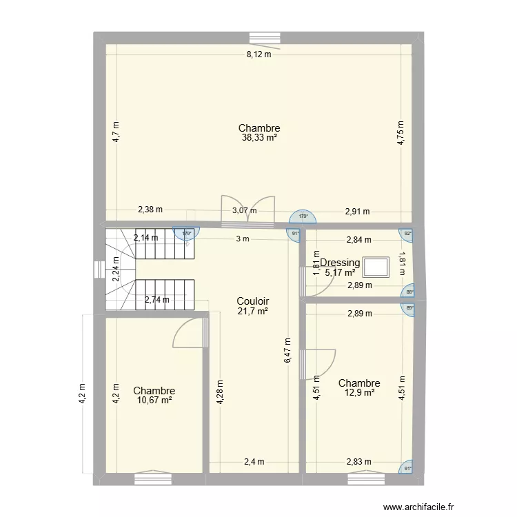 2ème étage. Plan de 5 et 89 m² 2ème étage. Plan de 5 et 89 m²
