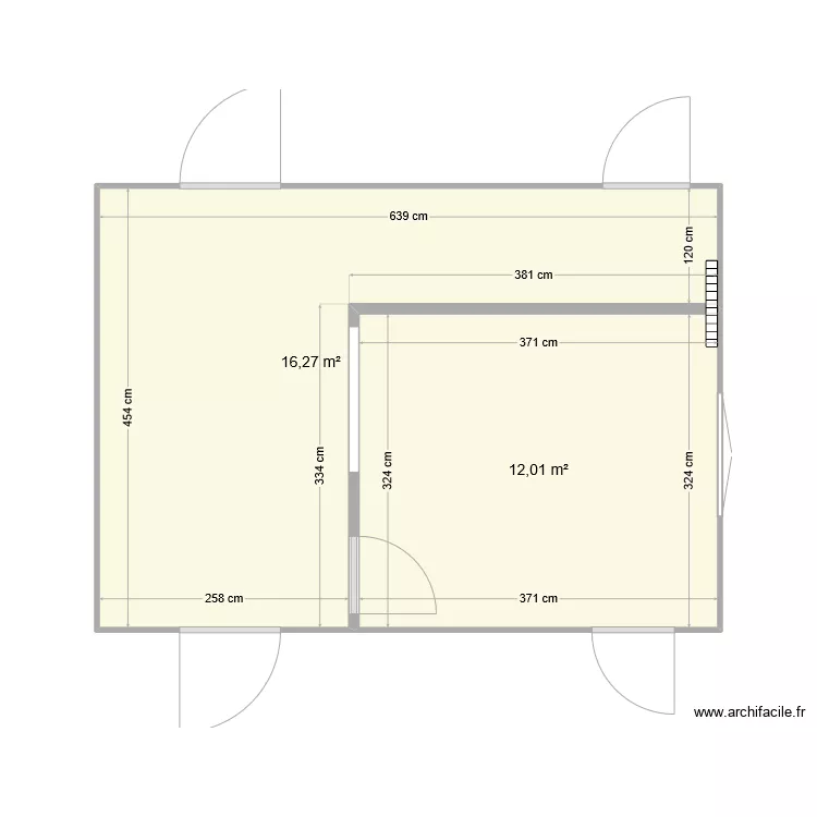 Chambre Pin. Plan de 
