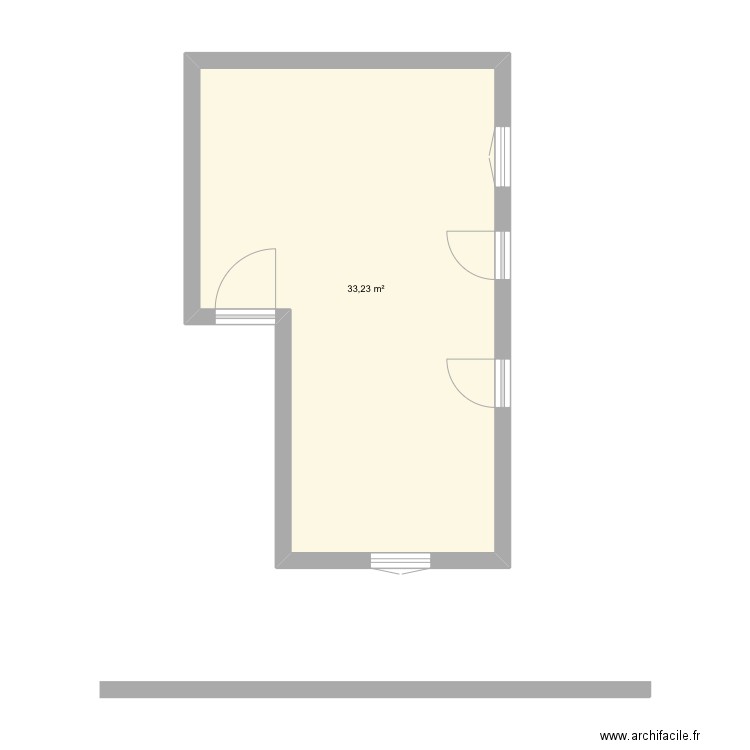 Plan. Plan de 1 pièce et 33 m2