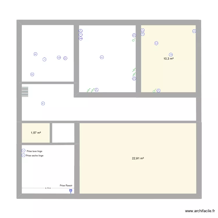 vivi. Plan de 3  et 35 m²