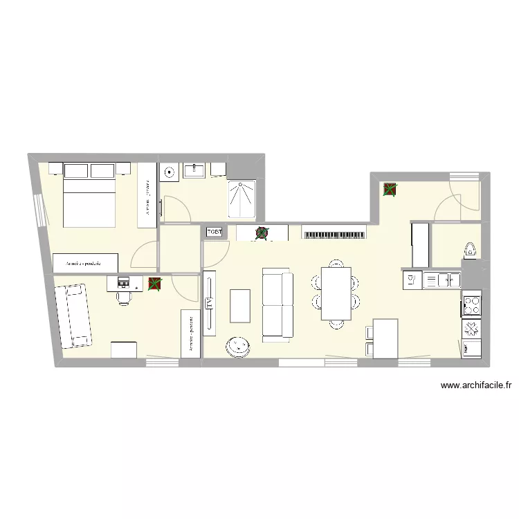 Appartement 3 pi&egrave;ces lot 102 Clos des Jardiniers. Plan de 