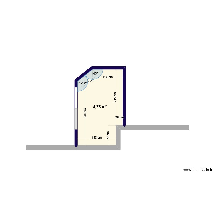 cellier. Plan de 1 pièce et 5 m2