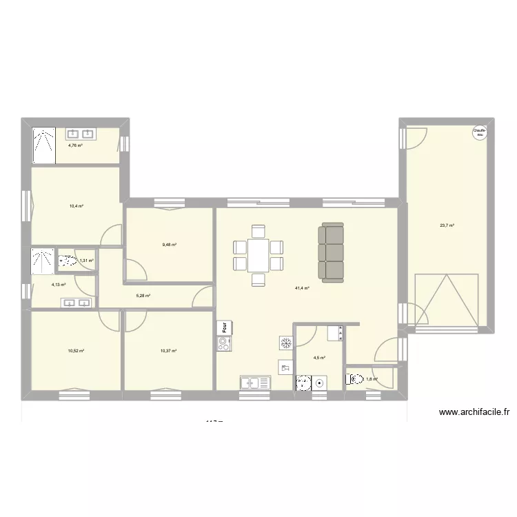 MaisonL. Plan de 12 Pièces et 128 m²