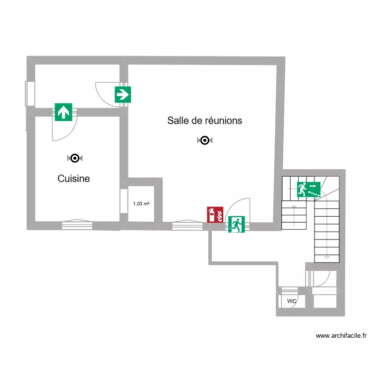 AL 2 eme étage. Plan de 6 pièces et 38 m² AL 2 eme étage. Plan de 6 pièces et 38 m²