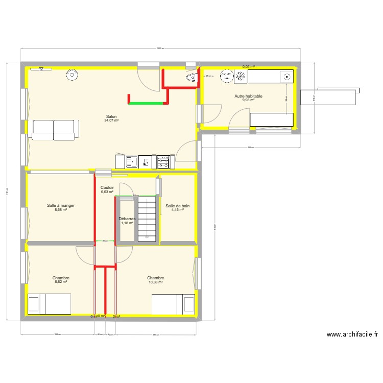 LENE CAILLAUD. Plan de 24 pièces et 174 m2