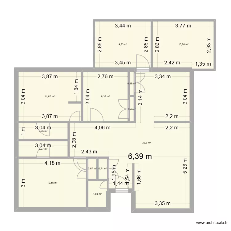 grimal. Plan de 13  et 103 m²