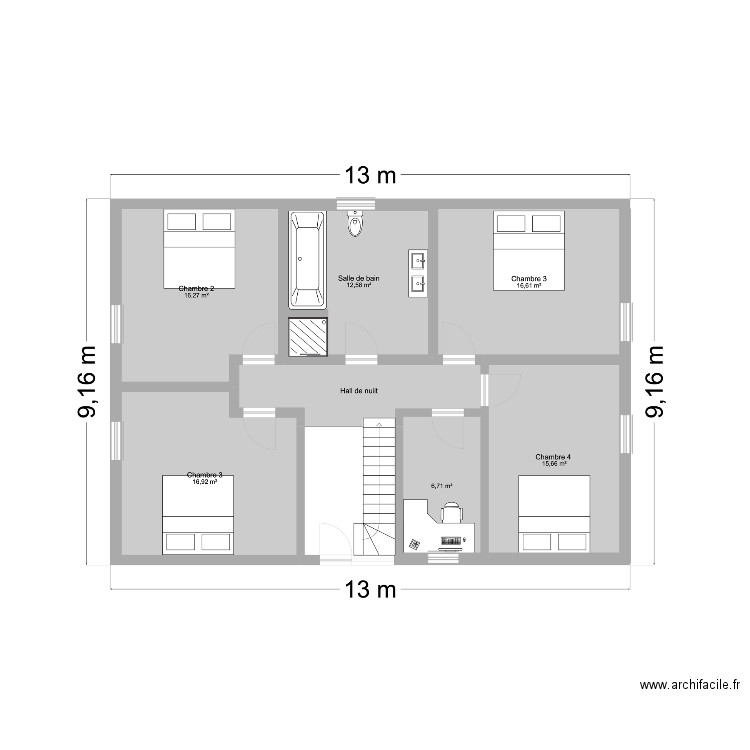 1er etage. Plan de 0 pièce et 0 m2