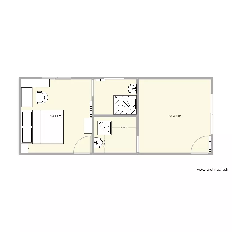Marnay. Plan de 4  et 34 m²