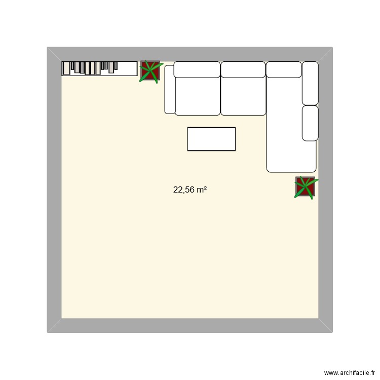 élise. Plan de 1 pièce et 23 m2