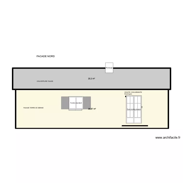nord. Plan de 2  et 57 m²