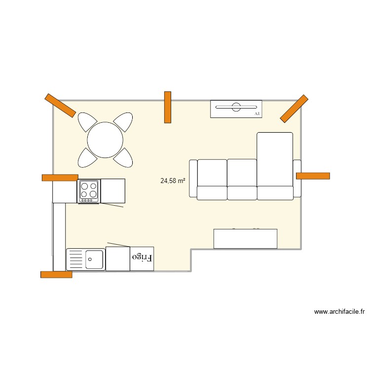Cuisine comble Margny Hotte suspendu sans &icirc;lot. Plan de 0 pièce et 0 m2