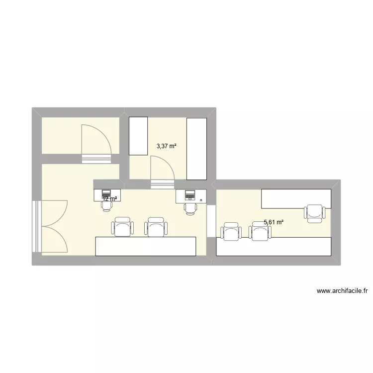 labo prothese bourdy. Plan de 3 Pièces et 21 m² labo prothese bourdy. Plan de 3 Pièces et 21 m²