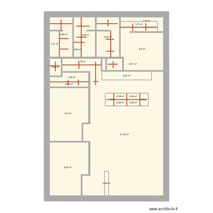 ELECTRICTE DOUNOUX. Plan de 24 pièces et 96 m2