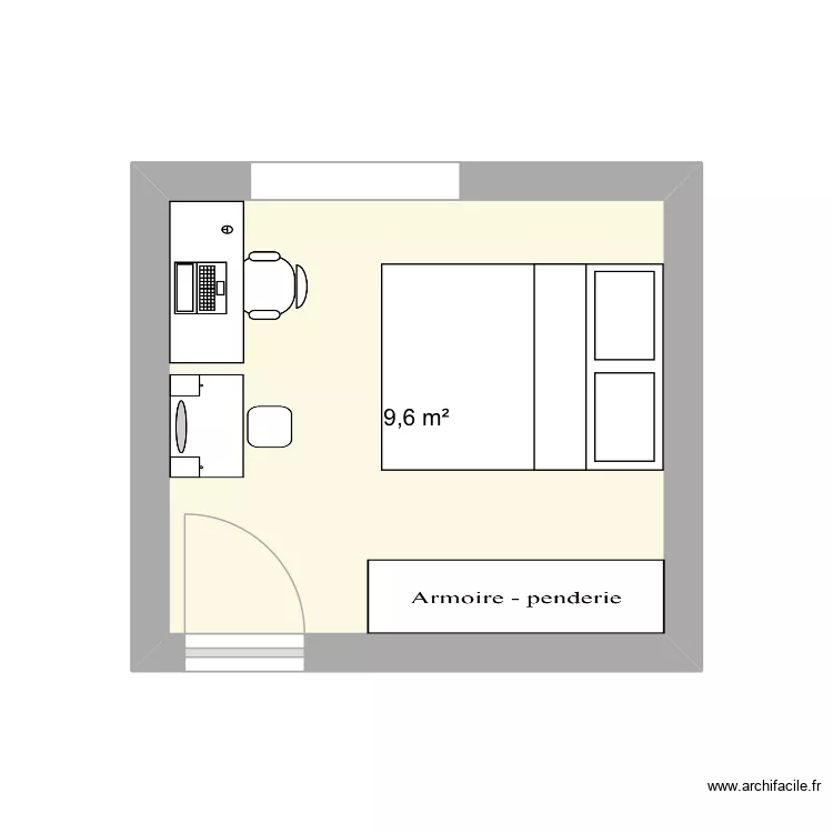 Chambre Solyne. Plan de 1 et 10 m² Chambre Solyne. Plan de 1 et 10 m²