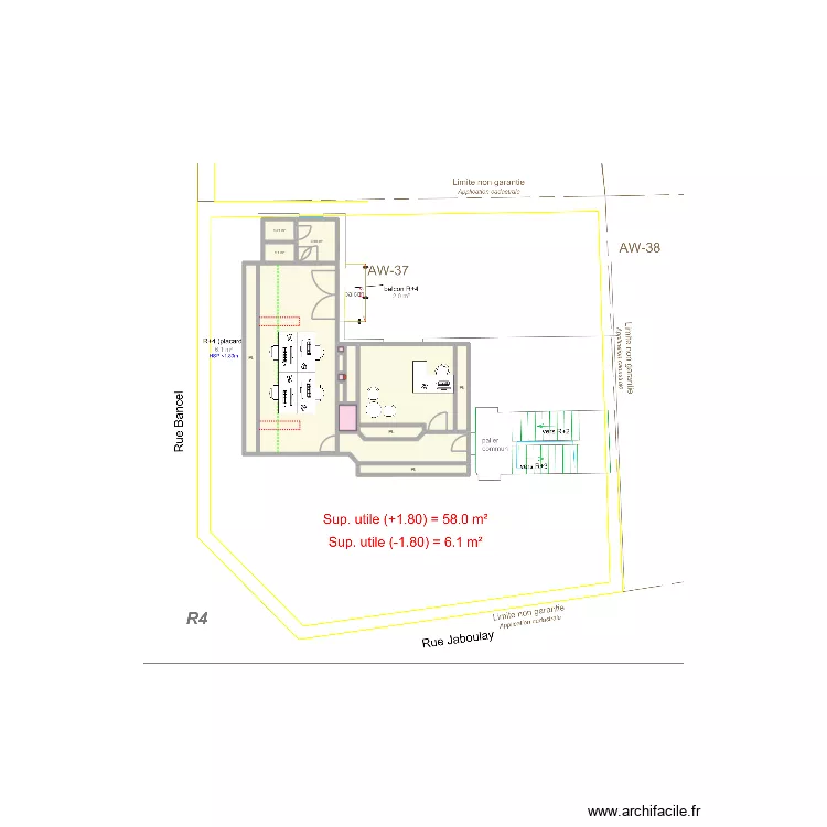 Projet 4&egrave;me &eacute;tage - Sans travaux. Plan de 
