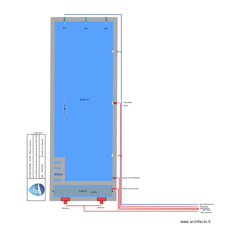 ACOBEX/ZENNER - S01022 - Rhode st Genese. Plan de 3 pièces et 46 m2