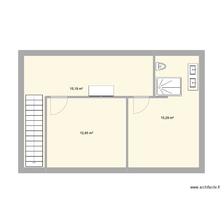 Dernier etage Pavillon. Plan de 4 pièces et 40 m2