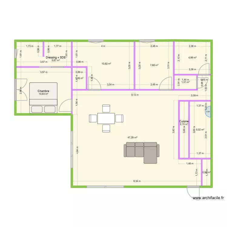 Maison LEGE V2 agenc&eacute;e. Plan de 11 Pièces et 98 m²