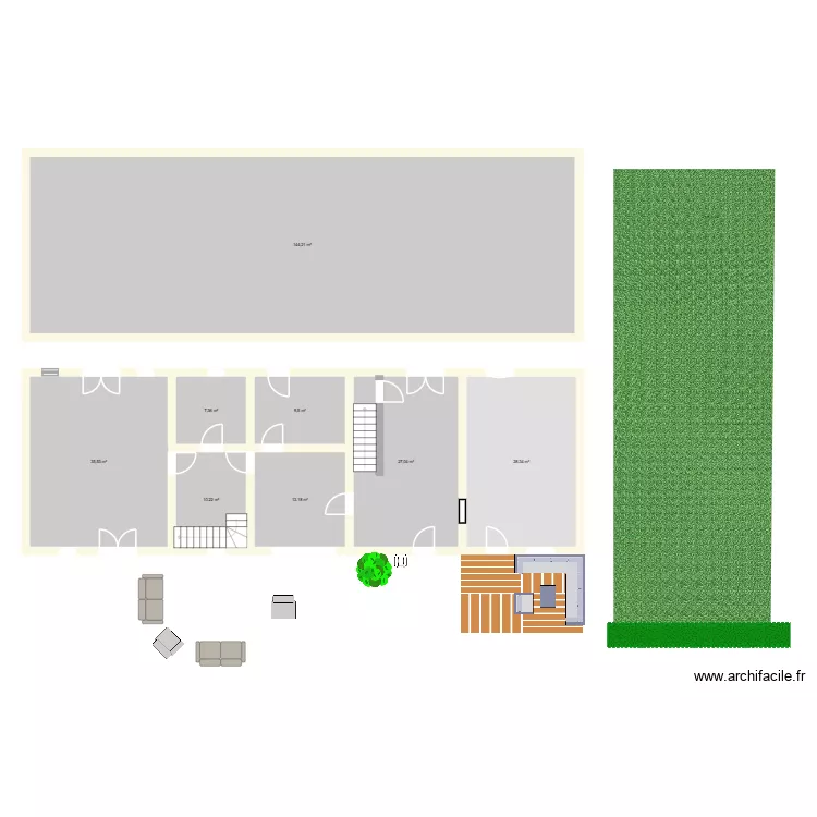 AZER. Plan de 8  et 275 m²