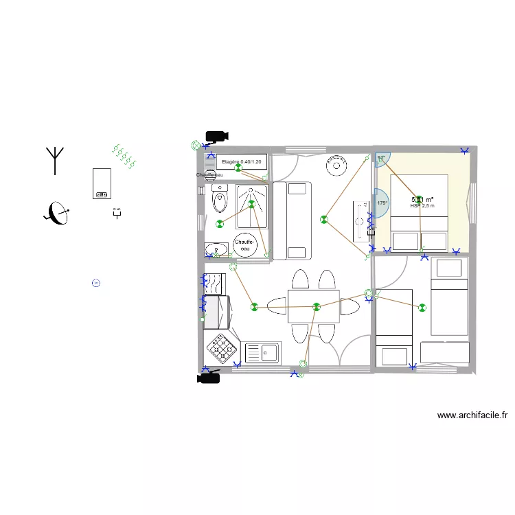 chico 2 + elec. Plan de 1  et 6 m²