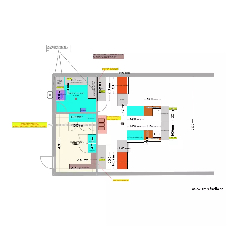 SNACK VIALA. Plan de 2  et 26 m²